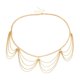 thumbnail image 5 of Joyería Hip-hop Anillo Girasol Placa Colgante Cadena de Cintura Mujer Moda Ondulada Borla Cadena de Cuerpo Multicapa, 5 of 5