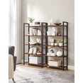 thumbnail image 4 of 5-Tier Storage Rack Bookshelf Bookcase for Living Room Office Rustic Brown and Black, 4 of 9