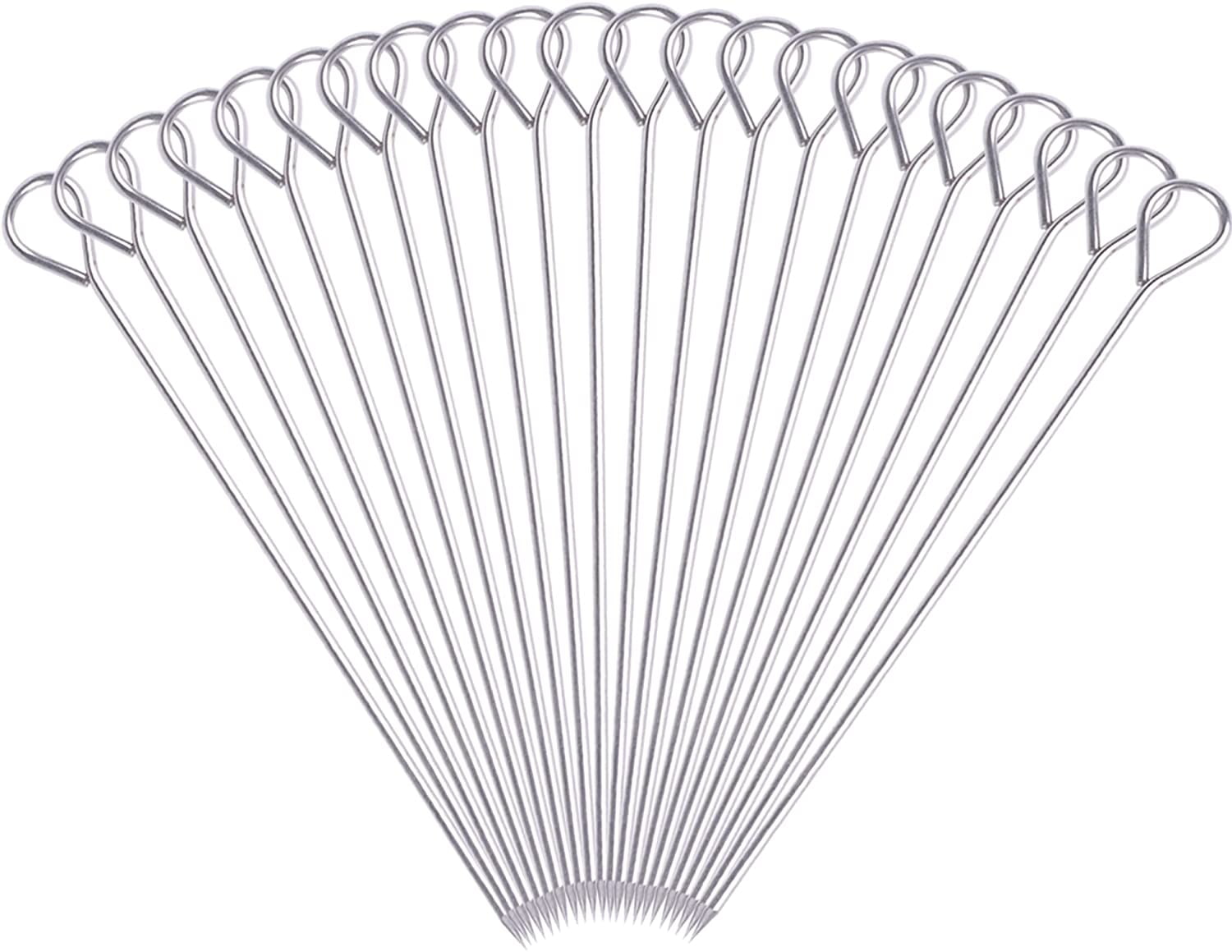 8 Inch Metal Kabob Skewers, 30 Pack BBQ Skewers,Reusable Stainless