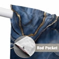 thumbnail image 2 of Navy Blue Marble Kitchen Window Curtains, Swag Curtains Valance for Bedroom Living Room Bathroom, Modern Contemporary Art Rod Pocket Window Treatment Curtain Block Drapes 2 Panels 36"x45", 2 of 9