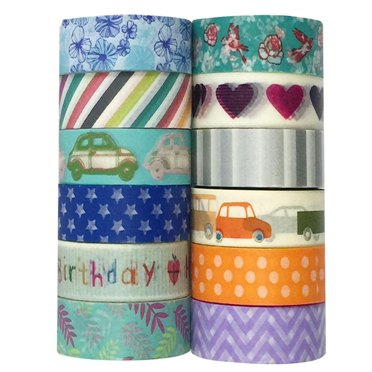 Wrapables Washi Tapes Decorative Masking Tapes, Set of 12, ADSET09