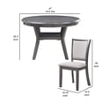 thumbnail image 5 of Benjara Isla 5 Piece Dining Table Set- Diamond Pattern- 4 Crossback Chairs- Gray, 5 of 9