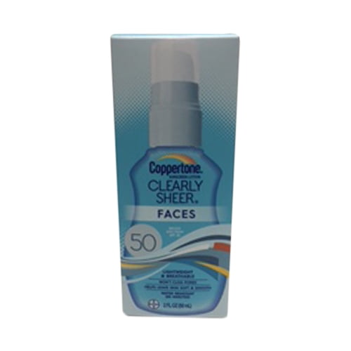 coppertone clearly sheer faces spf 50