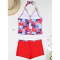 thumbnail image 5 of MSemis Kids Girls Swimsuit Printed Halter Tank Top with Boyshort Bikinis Set, 5 of 6