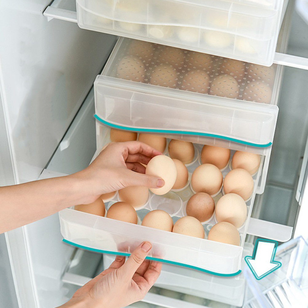 Soimiss 1Pc Durable Transparent Egg Holder Plastic Box for Household Fridge Storage