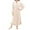 Beige, variant on Women's Lace Trim Plush Fleece Maxi Robe, Elegant Collar Long Sleeve Bathrobe, Soft Warm Nightgown, Cozy Winter Loungewear, Delicate Trim Sleepwear Beige L