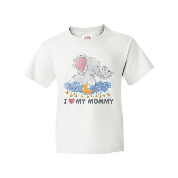 Inktastic I Love My Mommy Cute Elephants with Moon and Stars Youth T-Shirt