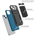 thumbnail image 4 of Cutyskin iPhone 14 Armor Case with Hidden Card Holder Detachable Wallet Cover, Built-in Kickstand, Camera Lens Protection, Tough Rugged Shockproof Phone Case for iPhone 14, Blue, 4 of 9