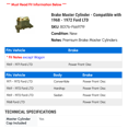 thumbnail image 2 of Brake Master Cylinder - Compatible with 1968 - 1972 Ford LTD 1969 1970 1971, 2 of 2