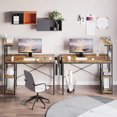 thumbnail image 3 of Bestier 44 inch Reversible Computer Desk with LED Lights Gaming Desk with 4 Tier Shelves Adults, 3 of 6
