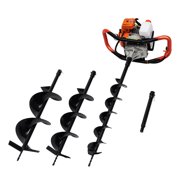 WUZSTAR 52cc 2-Stroke Post Hole Digger Gas Power Earth Petrol Engine Auger Borer Fence Drill