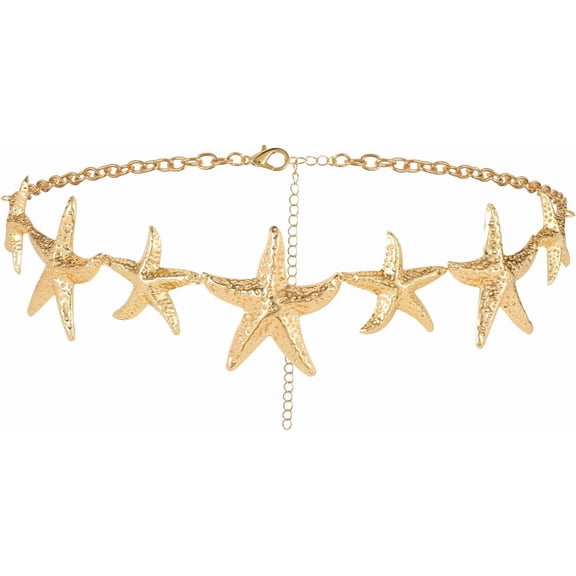 Gold Chain Belt for Women, Starfish Belt Belly Chains, Adjustable Gold Waist Chain for Bikini Dress Beach Jeans Outfit Body Chains