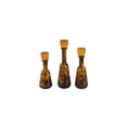 thumbnail image 2 of Brown Art Glass Bottles - Set of 3 - Decorative Vases with Oversized Lids - Artisan Home Decor, 2 of 7