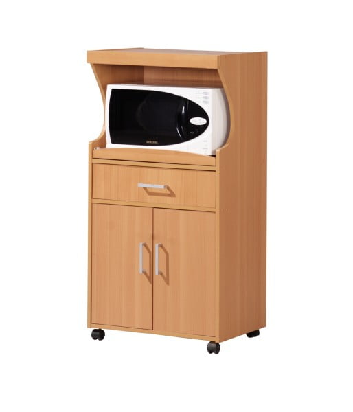 Small Wood Microwave Cart, Natural
