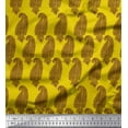 thumbnail image 1 of Soimoi Yellow Poly Georgette Fabric Brown Paisley Decor Fabric Printed Yard 42 Inch Wide, 1 of 1