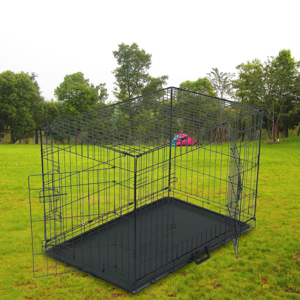Foldable Dog Crates and Kennels, 20" 24" 30" 36" 42" 48" Wire Dog Cage