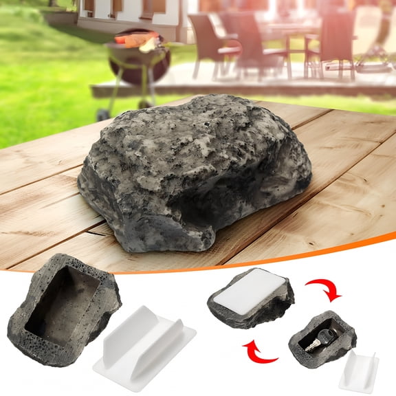 LAMIRO Faux Rock Key Hider,Looks and Feels Like Real Stone for Outdoor Garden and Yard