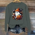 thumbnail image 2 of Halloween Spooky Sweatshirt for Women Funny Cute Ghost Graphic Long Sleeve Blouses Crewneck Pumpkin Print Trendy Loose Fit Tops, 2 of 3