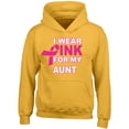 thumbnail image 2 of Unisex I Wear Pink For My Aunt Printed Design Hoodie Long sleeve Sweatshirt Soft and Comfy Hoodie, Lightweight Hoodie Gold Medium, 2 of 3
