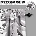 thumbnail image 3 of Vintage Grey Plant Leaves Tier Kitchen Curtains for Bathroom Living Rod Pocket Window Drapes 28"x36" 2 Panels Window Treatment Tiers, 3 of 4