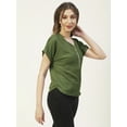 thumbnail image 3 of Moomaya Solid Womens Front Zip-Up Designer Top, Round Neck Casual Smart Top, 3 of 8