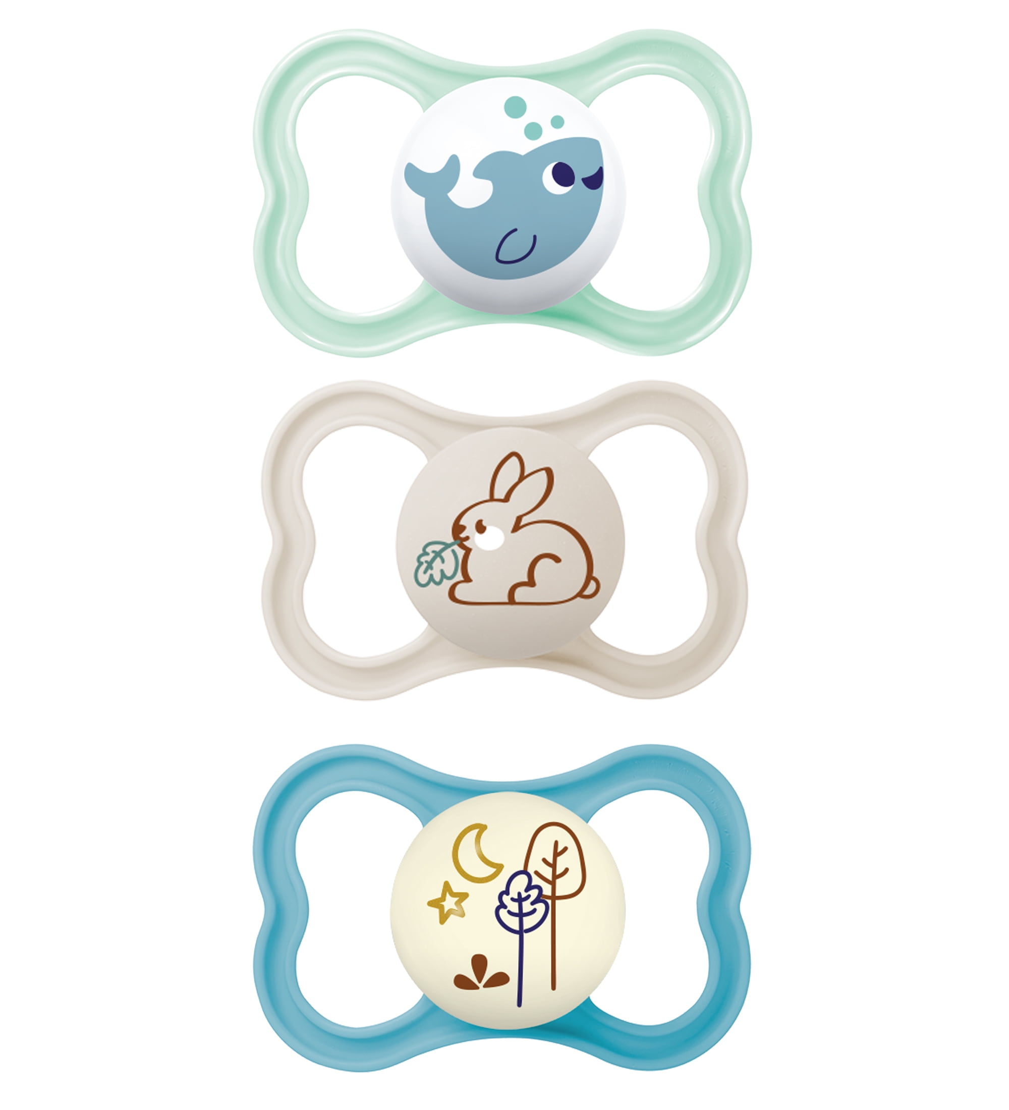 (3 pack) MAM Air Day & Night Pacifiers (3 pack), MAM Sensitive Skin Pacifier 6+ Months, Glow in the Dark Pacifier, Best Pacifier for Breastfed Babies, Baby Boy Pacifiers