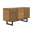 thumbnail image 2 of Aldo Brown Oak Sideboard Buffet Cabinet in Brown Oak Wood with Black Metal Legs, 2 of 5