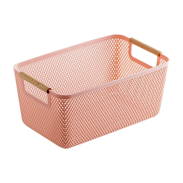 Cesta organizadora de almacenamiento hueca, cesta para ropa, organizador de escritorio decorativo Rosa