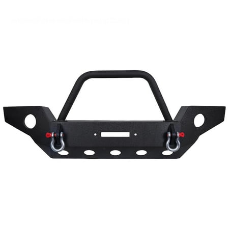 Automotive Bumpers, Front Bumper, Jk Front Bumper Fits 2007-2018 Jeep Wrangler JK, Textured Powder-Coated, With Tow Hook Upgrade Parts Bumper Parts