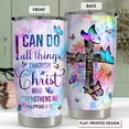 thumbnail image 2 of Christian Tumbler 20oz I Can Do All Things Christ Tumblers Cup Bible Verse Coffee Travel Mug Inspirational Religious Gifts for Women Gift for Birthday Christmas, 2 of 7