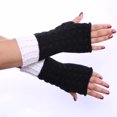 thumbnail image 6 of Dyfzdhu Women Fall Winter Contrast Color Pineapple Pattern Knit Warm Half Gloves, 6 of 7