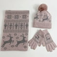 thumbnail image 7 of DHFJKG Christmas Knit Scarf Hat Gloves Set Unisex Reindeer Pattern Warm Long Scarves Beanie Mittens 3PCS Cold Weather Versatile Windproof Warm Set, 7 of 7