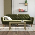 Novogratz Tallulah Memory Foam Futon, Convertible Sofa, Green Velvet