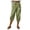 Army Green, variant on Women's Elastic High Waisted Loose Tapered Harem Cropped Pants with Pockets Light Gray S
