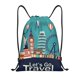 thumbnail image 1 of Fotbe Let's go Travel Bolsa Mochila con Cordón Estampada, Bolsa de Gimnasio Deportiva, Bolsa Cinch, Bolsa con Cordón para Hombres y Mujeres-Medium, 1 of 6