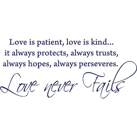 Purple 32" x 14" Love is patient, love is kind... Vinyl wall art Inspirational quotes and saying home decor decal sticker