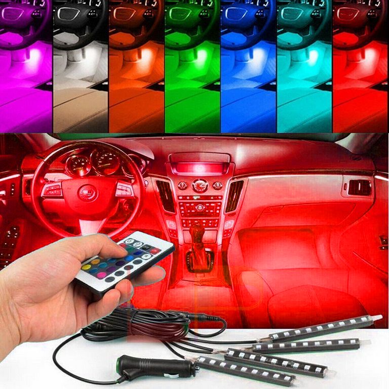 Luces LED Para Autos Carro Coche Interior De Colores Decorativas accesorios  NEW 