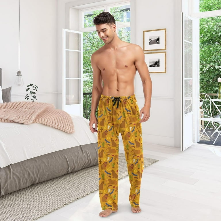 GZHJMY West Capybara Men s Pajama Pants Loose Lightweight PJs Lounge Sleep Bottoms with Pockets Drawstring Pajama Bottoms for Home and Rest X Large Walmart