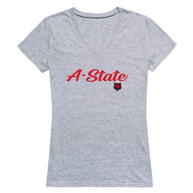 W Republic 555-211-HGY-05 T-Shirt Script pour Femmes Arkansas State Red Wolves, Gris Chiné - 2TG