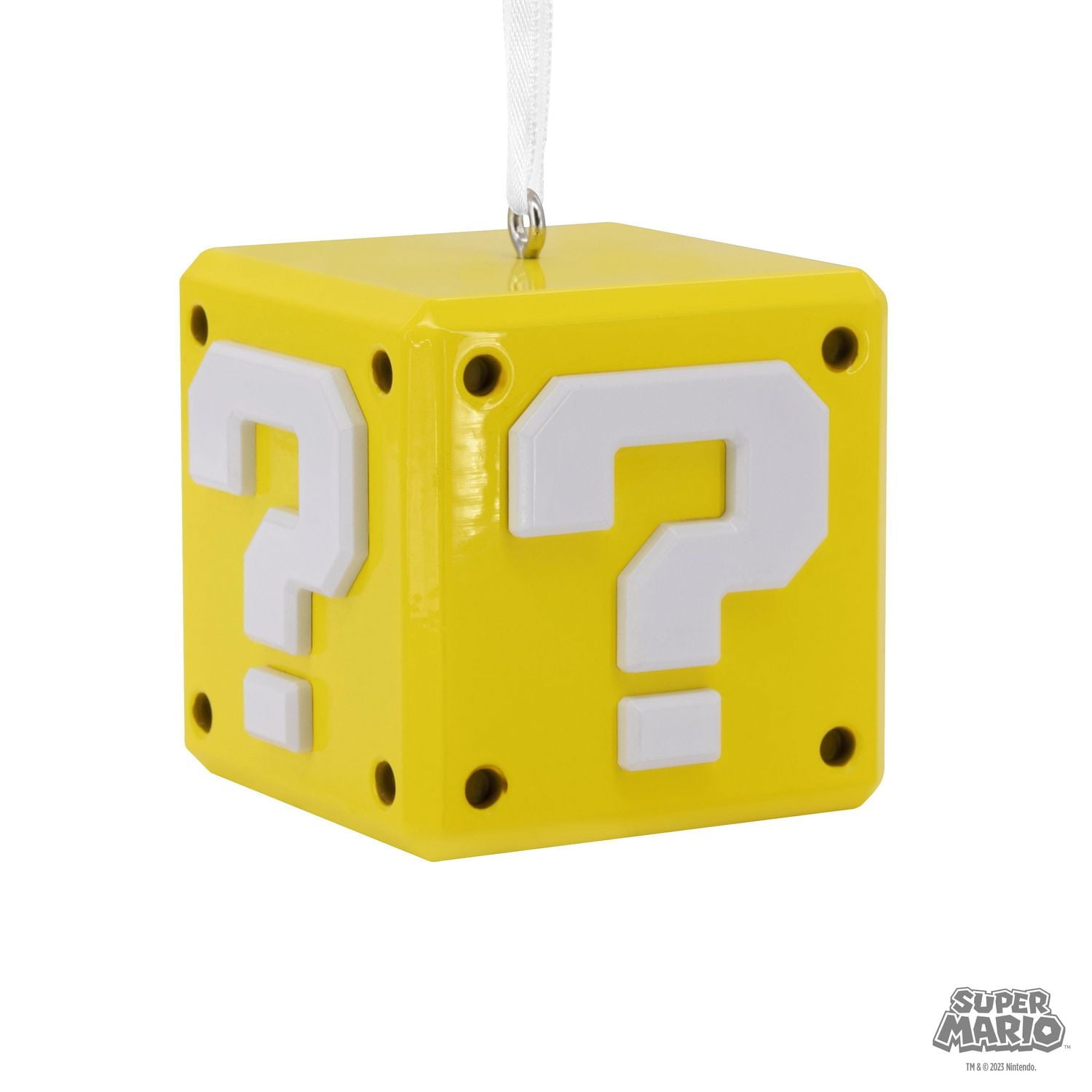 Décoration Hallmark de Noël (Bloc avec point d'interrogation, Super Mario, Nintendo, décoration métallique haut de gamme)