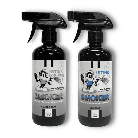 The Stink Solution Smoke Odor Eliminating Spray, Bamboo Teak & Sky Blue, 16 fl oz, 2 Pack