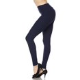 thumbnail image 2 of Buttery Smooth Basic Solid High Waisted Leggings - Extra Plus Size - 5 Inch - 3XL 4XL 5XL Navy One Size Plus, 2 of 2