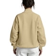 thumbnail image 6 of DIOAZUD Women's Half Zip Sweatshirt Stand Collar Long Sleeve Pullover No Pockets Cozy Casual Fall Winter Everyday Top for Women Khaki S-XXL, 6 of 8