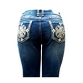 thumbnail image 5 of Jack David Rhinestone Studs Dark Wash Denim Flap Pocket Bootcut Jeans, 5 of 6
