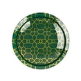 thumbnail image 5 of Balsa Circle 20 Disposable Hunter Green Plastic Dinner Salad Plates Gold Geometric Design Party Tableware, 5 of 8