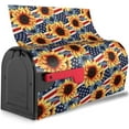 thumbnail image 2 of Lovely Sunflowers Mailbox Covers, USA Flag Magnetic Post Box Cover Wraps Standard Size 21x18 in for Garden Yard Decor, 2 of 7