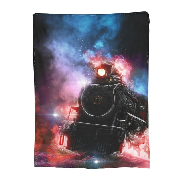 Super Modern Ancient Train Pattern Throw Blanket, Super Soft Anti