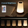 thumbnail image 4 of Lámpara de noche LED colorida, lámpara de noche táctil con 13 colores cambiantes, lámpara de mesa recargable con luz blanca cálida para dormitorio, habitación de bebé y sala de estar, 4 of 8