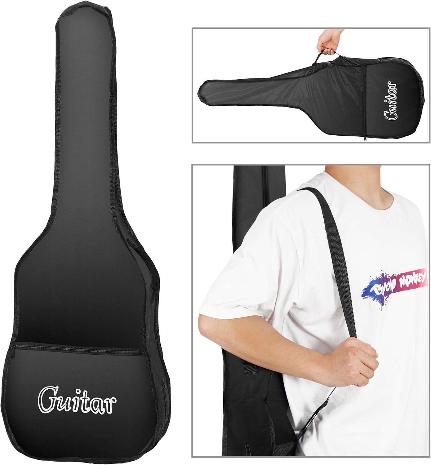 ANHXN  Acoustic Guitar w/Gig Bag Strap Pitch Pipe Extra Strings Set Pick for Kids Beginners Starter Youths Students Right-handed
