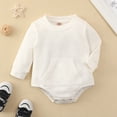 thumbnail image 2 of EnJoCho Toddler Casual Romper Clothes Baby Boys Girls Solid Color Long Sleeve Cotton Jumpsuit with Pocket Baby Kids Soft Sweatshirt Bodysuit Tops Fashion, 2 of 8